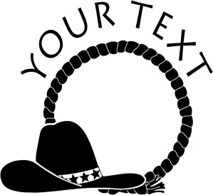 Cowboy Rope and Hat Decal